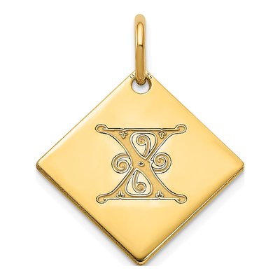 Gold-Plated Sterling Silver Letter X Charm
