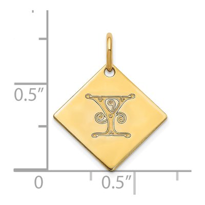 Gold-Plated Sterling Silver Letter Y Charm – view 2