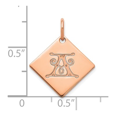 Rose Gold-Plated Sterling Silver Letter A Charm – view 2
