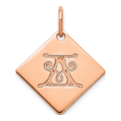 Rose Gold-Plated Sterling Silver Letter A Charm
