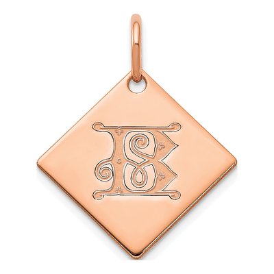 Rose Gold-Plated Sterling Silver Letter B Charm