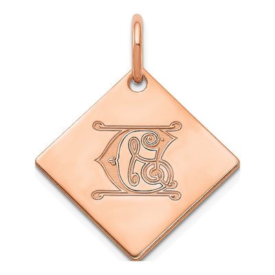 Rose Gold-Plated Sterling Silver Letter C Charm