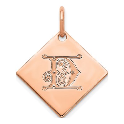 Rose Gold-Plated Sterling Silver Letter D Charm
