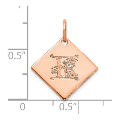 Rose Gold-Plated Sterling Silver Letter E Charm – view 2
