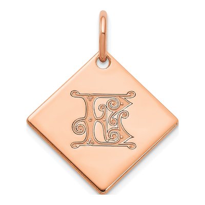 Rose Gold-Plated Sterling Silver Letter E Charm