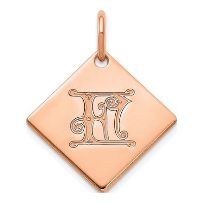 Rose Gold-Plated Sterling Silver Letter F Charm