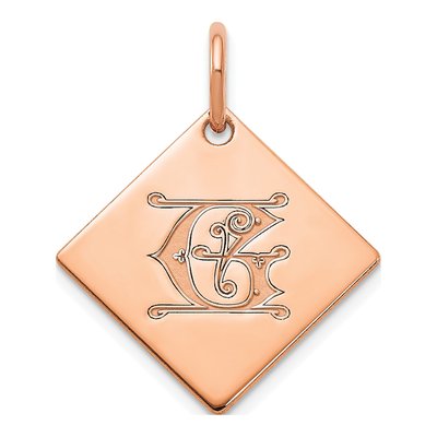 Rose Gold-Plated Sterling Silver Letter G Charm