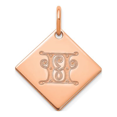 Rose Gold-Plated Sterling Silver Letter H Charm