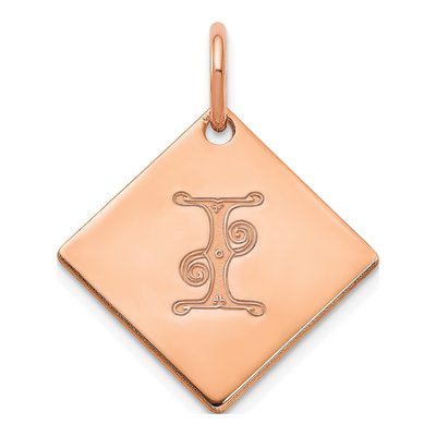 Rose Gold-Plated Sterling Silver Initial I Charm