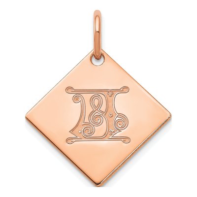 Rose Gold-Plated Sterling Silver Letter J Charm