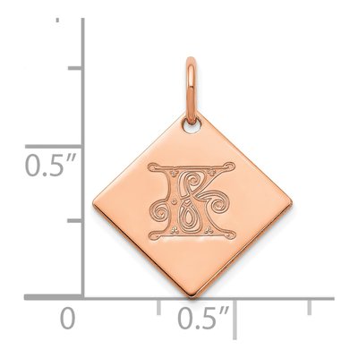 Rose Gold-Plated Sterling Silver Letter K Charm – view 2