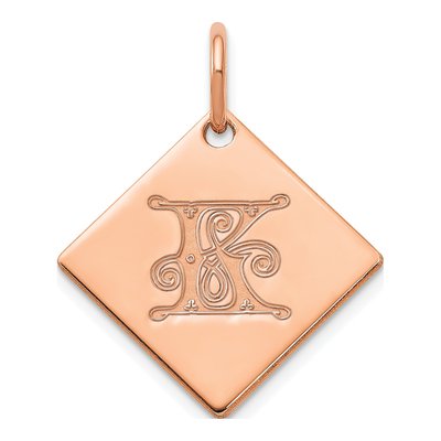 Rose Gold-Plated Sterling Silver Letter K Charm