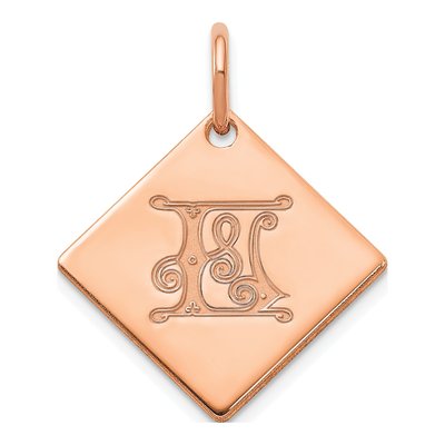 Rose Gold-Plated Sterling Silver Letter L Charm