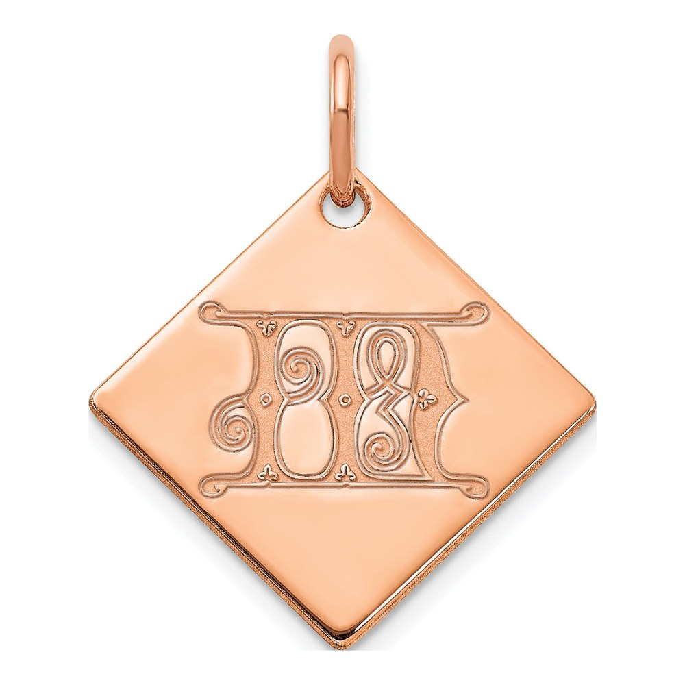 Rose Gold-Plated Sterling Silver Letter M Charm