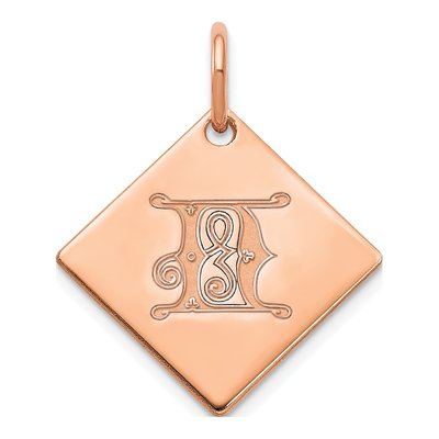 Rose Gold-Plated Sterling Silver Letter N Charm