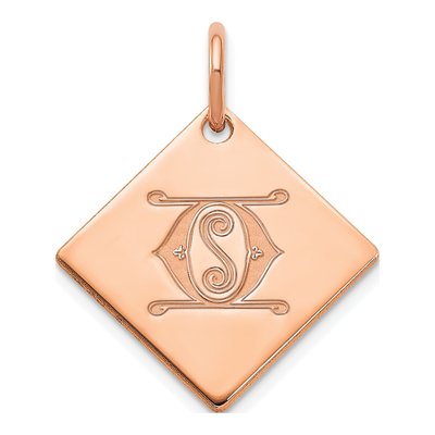 Rose Gold-Plated Sterling Silver Letter O Charm