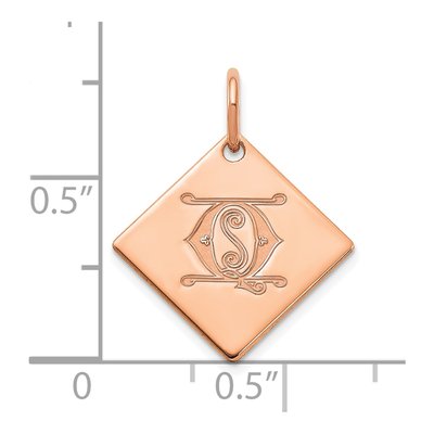 Rose Gold-Plated Sterling Silver Letter Q Charm – view 2