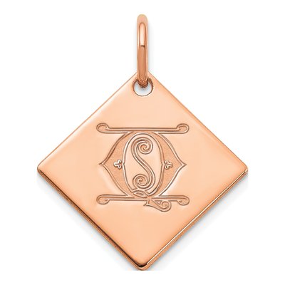 Rose Gold-Plated Sterling Silver Letter Q Charm