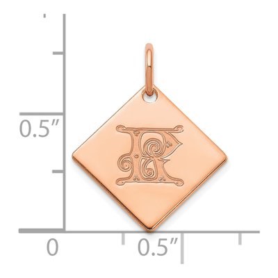 Rose Gold-Plated Sterling Silver Letter R Charm – view 2