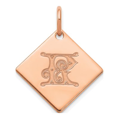 Rose Gold-Plated Sterling Silver Letter R Charm