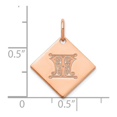 Rose Gold-Plated Sterling Silver Letter T Charm – view 2