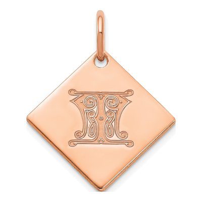 Rose Gold-Plated Sterling Silver Letter T Charm