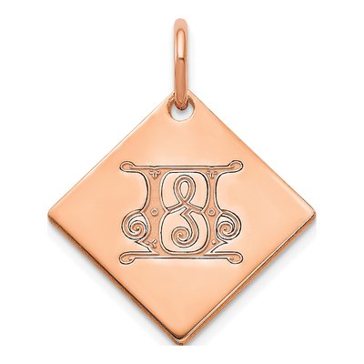 Rose Gold-Plated Sterling Silver Letter U Charm