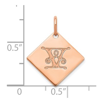 Rose Gold-Plated Sterling Silver Letter V Charm – view 2