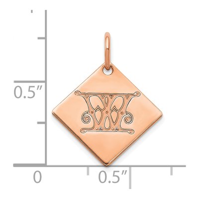 Rose Gold-Plated Sterling Silver Letter W Charm – view 2