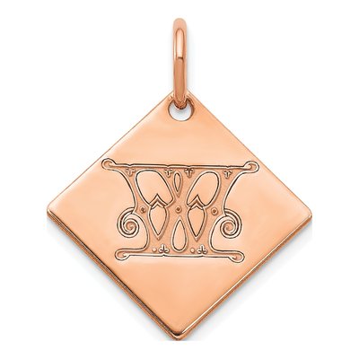 Rose Gold-Plated Sterling Silver Letter W Charm