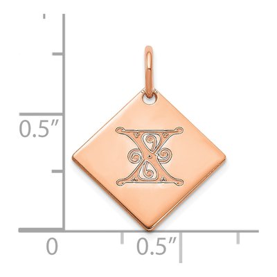 Rose Gold-Plated Sterling Silver Letter X Charm – view 2