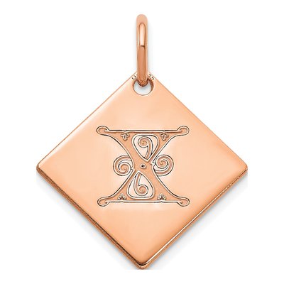 Rose Gold-Plated Sterling Silver Letter X Charm