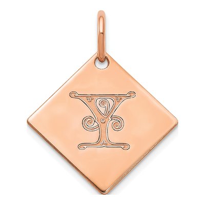 Rose Gold-Plated Sterling Silver Letter Y Charm