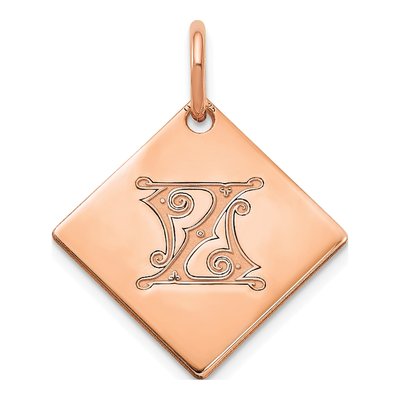 Rose Gold-Plated Sterling Silver Letter Z Charm
