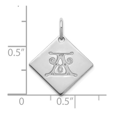 Sterling Silver Letter A Charm – view 2