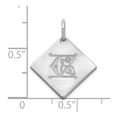 Sterling Silver Letter C Pendant – view 2