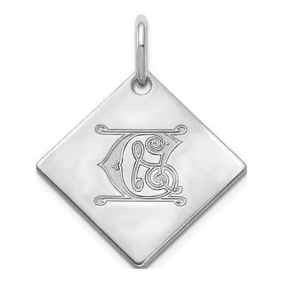 Sterling Silver Letter C Pendant