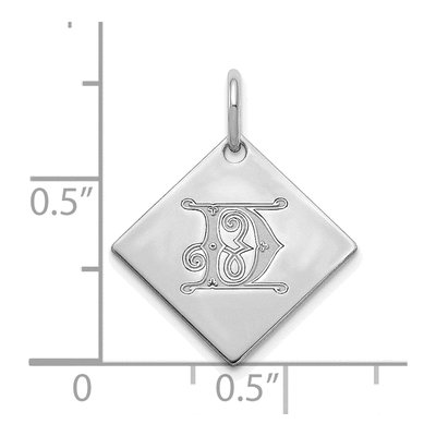 Sterling Silver Letter D Pendant – view 2