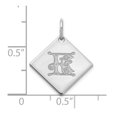 Sterling Silver Letter E Pendant – view 2