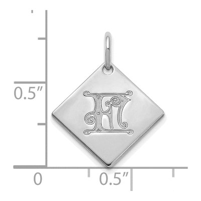 Sterling Silver Letter F Pendant – view 2