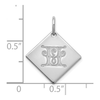 Sterling Silver Letter H Pendant – view 2