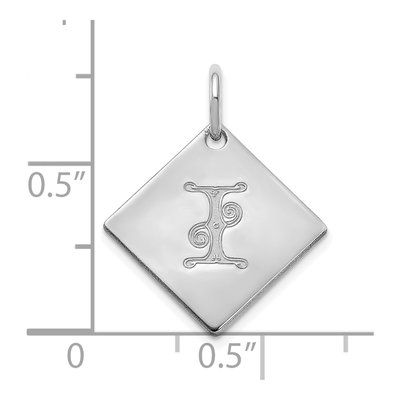 Sterling Silver Letter I Initial Pendant – view 2