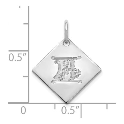 Sterling Silver Letter J Pendant – view 2