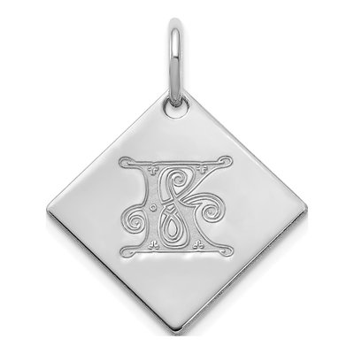 Sterling Silver Letter K Pendant