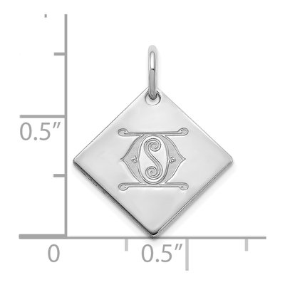 Sterling Silver Letter O Pendant – view 2