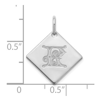Sterling Silver Letter R Pendant – view 2