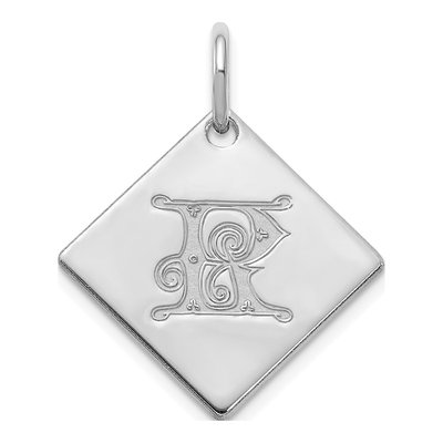 Sterling Silver Letter R Pendant