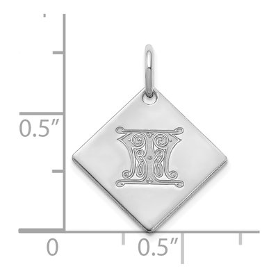 Sterling Silver Letter T Pendant – view 2