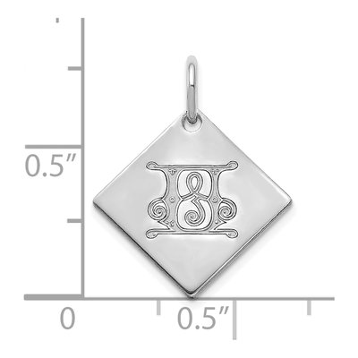 Sterling Silver Letter U Pendant – view 2