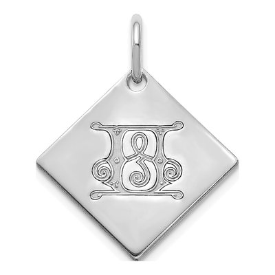 Sterling Silver Letter U Pendant